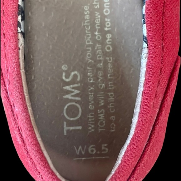 Toms Twill Classic Wedge Sandals Womens 6.5 Red Peep Toe Twine 3" Heel Shoes - Picture 9 of 12